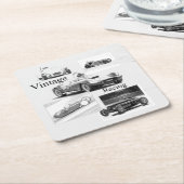 Dessous-de-verre Carré En Papier Course vintage (Incliné)