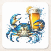 Dessous-de-verre Carré En Papier Crabe bleu (Devant)