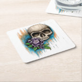 Dessous-de-verre Carré En Papier "Crâne et maman" concepteur sur mesure Dégustation (Incliné)