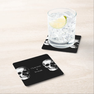 Dessous-de-verre Carré En Papier Crâne gothique Halloween Dessous de verre Mariages