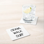 Dessous-de-verre Carré En Papier Crawl Walk Surf (En situation)