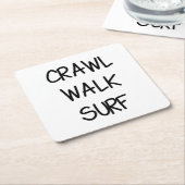 Dessous-de-verre Carré En Papier Crawl Walk Surf (Incliné)