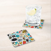 Dessous-de-verre Carré En Papier Crazy head (En situation)