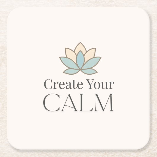 Dessous-de-verre Carré En Papier Create Your Calm Minimal Motivational Coaster (Devant)