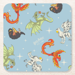 Dessous-de-verre Carré En Papier Créatures Magiques Motif Vintage