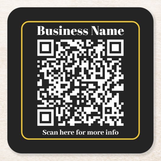 Dessous-de-verre Carré En Papier Créer un code QR d'entreprise instantanément scann (Devant)