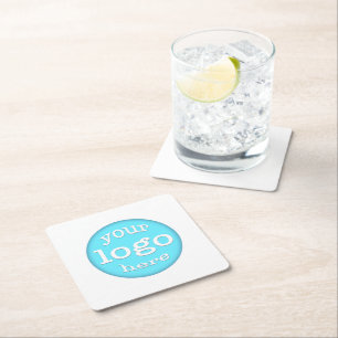 Dessous-de-verre Carré En Papier Créer un logo de café d'entreprise personnalisé