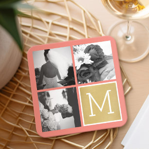 Dessous-de-verre Carré En Papier Créer Votre Propre Collage de Photos de Mariage Mo