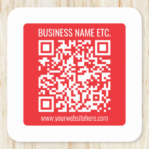 Dessous-de-verre Carré En Papier Créez instantanément votre propre code QR   Rouge 