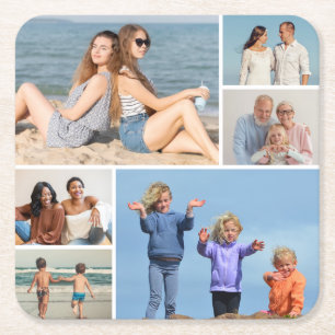 Dessous-de-verre Carré En Papier Créez votre propre collection photo de 6 personnes