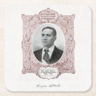 Dessous-de-verre Carré En Papier Crispus Attucks : Martyr de la révolution américai