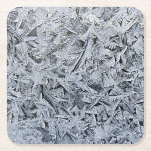 Dessous-de-verre Carré En Papier Cristaux de givre de glace Texture