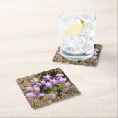 Dessous-de-verre Carré En Papier Crocus de printemps mignons (En situation)