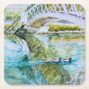 Dessous-de-verre Carré En Papier Croisement de canal