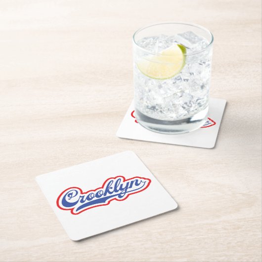Dessous-de-verre Carré En Papier Crooklyn, New York (En situation)