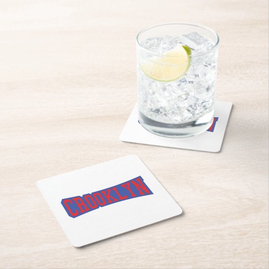 DESSOUS-DE-VERRE CARRÉ EN PAPIER CROOKLYN, NYC (En situation)