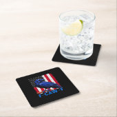 Dessous-de-verre Carré En Papier Crow Raven Funny F-Caw-F Minimal Clean (En situation)