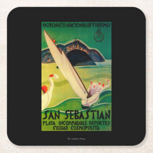 Dessous-de-verre Carré En Papier Cru PosterEurope de San Sebastian