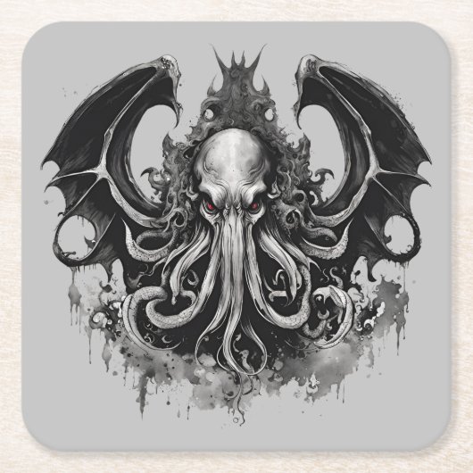 Dessous-de-verre Carré En Papier Cthulhu (Devant)
