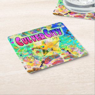 Dessous-de-verre Carré En Papier Culver City Epoch Hour Coaster
