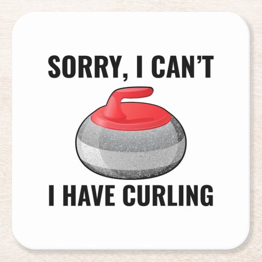 Dessous-de-verre Carré En Papier Curling en pierre hiver Curler sport glace (Devant)
