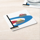 Dessous-de-verre Carré En Papier Curling Sport (Incliné)