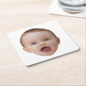 Dessous-de-verre Carré En Papier Custom Photo, Custom Photo Face (Incliné)