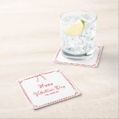 Dessous-de-verre Carré En Papier Custom Valentine's Day Party Cute Red Bow Hearts (En situation)