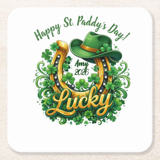 Dessous-de-verre Carré En Papier Customizable St. Patrick's Day (Devant)