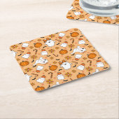 Dessous-de-verre Carré En Papier Cute Halloween (Incliné)