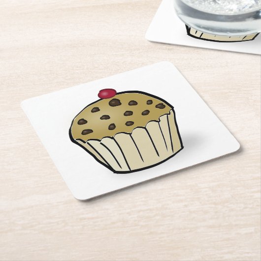 Dessous-de-verre Carré En Papier Cute Mini Muffin (Incliné)