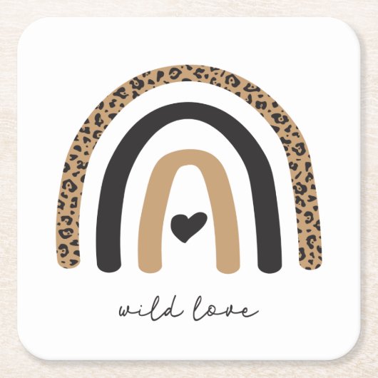 Dessous-de-verre Carré En Papier Cute Rainbow Leopard Motif (Devant)