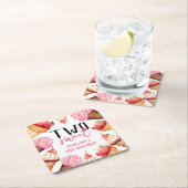Dessous-de-verre Carré En Papier Cute Two Sweet Girly 2e fête d'anniversaire (En situation)