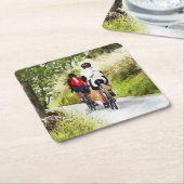 DESSOUS-DE-VERRE CARRÉ EN PAPIER CYCLISME (Incliné)