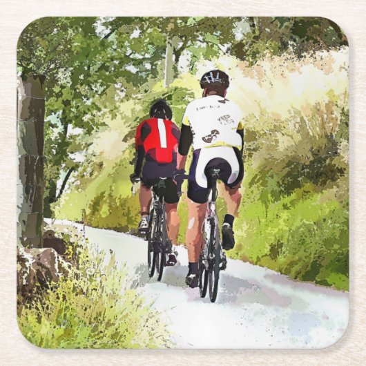 DESSOUS-DE-VERRE CARRÉ EN PAPIER CYCLISME (Devant)