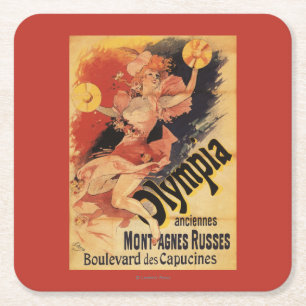 Dessous-de-verre Carré En Papier Cymbales se brisantes de fille de boîte de nuit