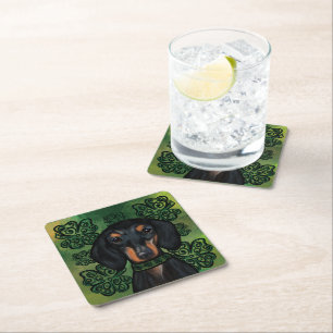 DESSOUS-DE-VERRE CARRÉ EN PAPIER DACHSHUND