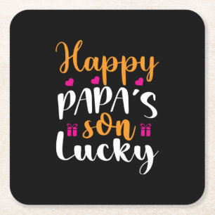 Dessous-de-verre Carré En Papier Daddy Cadeau Heureux Fils de Papa chanceux