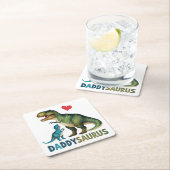 Dessous-de-verre Carré En Papier Daddysaurus (En situation)