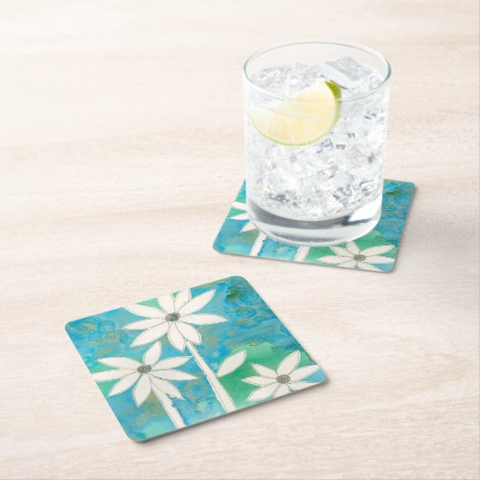 Dessous-de-verre Carré En Papier Dainty Daisies II (En situation)