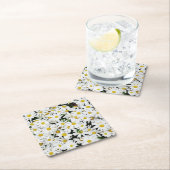 Dessous-de-verre Carré En Papier Daisies (En situation)