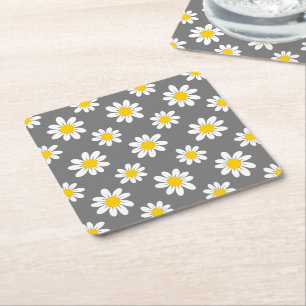 Dessous-de-verre Carré En Papier Daisies de White Yellow