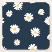 Dessous-de-verre Carré En Papier Daisy On Blue Motif (Devant)