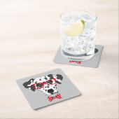 Dessous-de-verre Carré En Papier Dalmate à la mode (En situation)