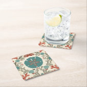 Dessous-de-verre Carré En Papier Damas côtières I (En situation)