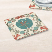 Dessous-de-verre Carré En Papier Damas côtières I (Incliné)