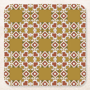 Dessous-de-verre Carré En Papier Damask sans soudure : arrière - plan motif vintage