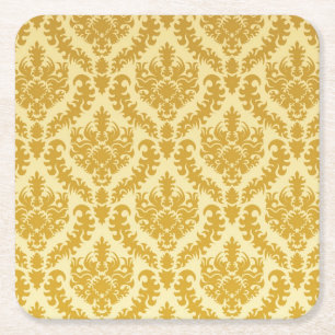 Dessous-de-verre Carré En Papier Damassé d'or