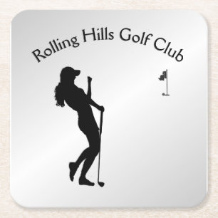 Dessous-de-verre Carré En Papier Dames Golf Trous en Un Argent Affaires