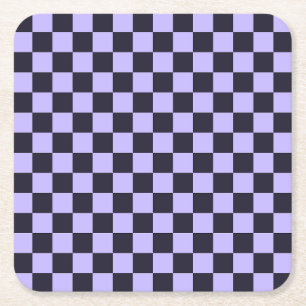 Dessous-de-verre Carré En Papier Damier lilas français